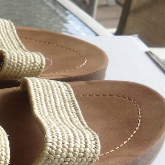 Steve Madden women's size 10 sandals, Raffia elastic wrap ankle straps, flexible - Picture 12 of 13